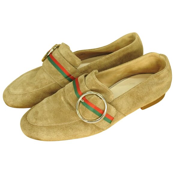 Paul Green Brown Suede Banner Slip on Flat Loafers Women's 7 Made in Austria - Picture 1 of 7
